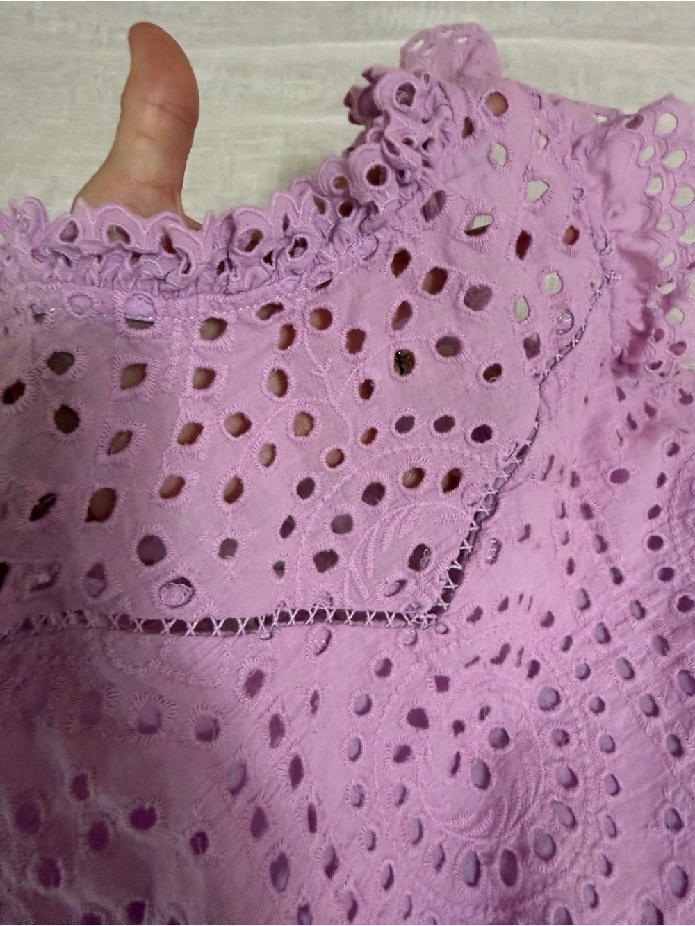 Gypsy and Gold Purple Eyelet Lace Sleeveless Top, Size S - Picture 8 of 10